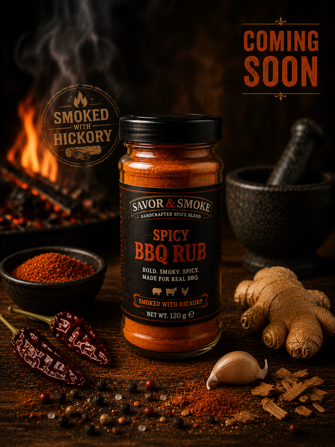 SPICY & SMOKY BBQ RUB (HICKORY)